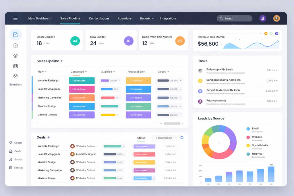 Monday CRM dashboard interface